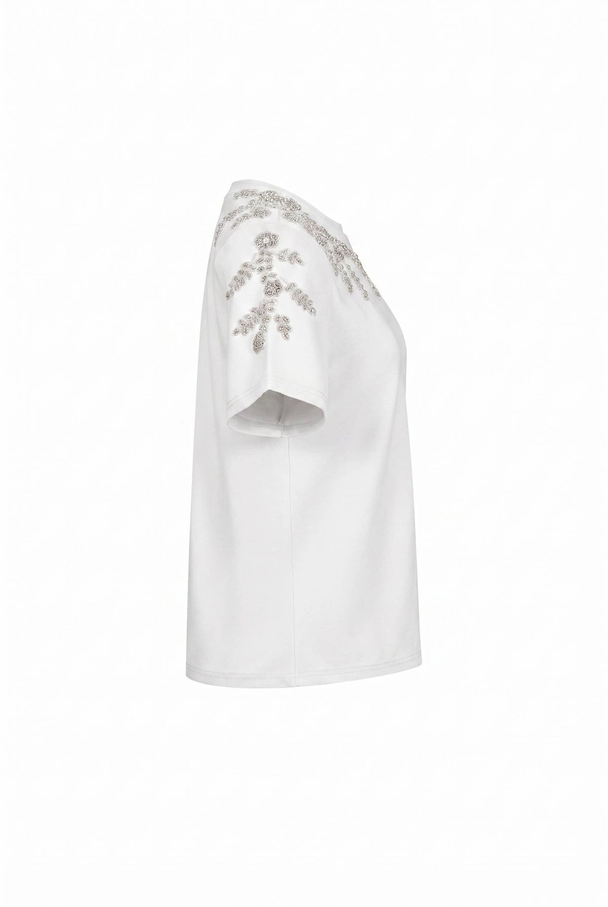 RIVIR - Short Sleeve T-shirt with Beaded Applique