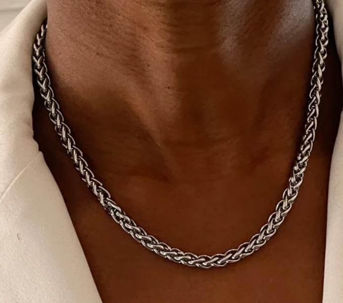 HoopLa - Rope Spiga Necklace Stainless Steel 14K Gold. Waterproof
