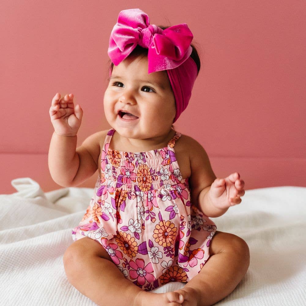 Baby Bling Bows - Baby Bling® Velvet FAB® soft nylon headband with velvet bow