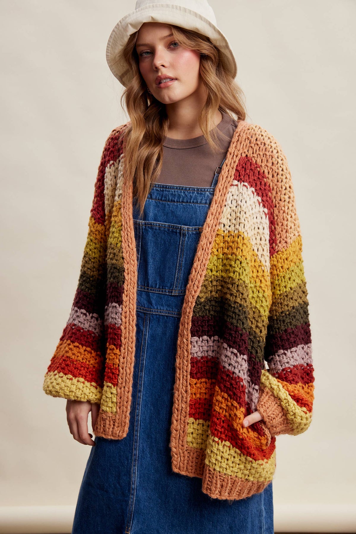 Listicle - Rainbow Hand-Crochet Open Cardigan LSW0620