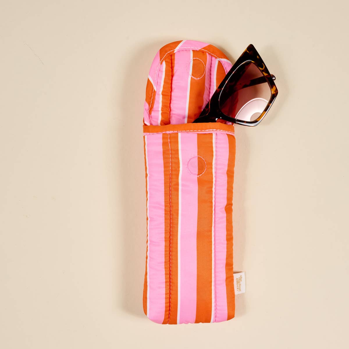 The Darling Effect - Puffy Sunglasses Case–Sicily Stripes Pink
