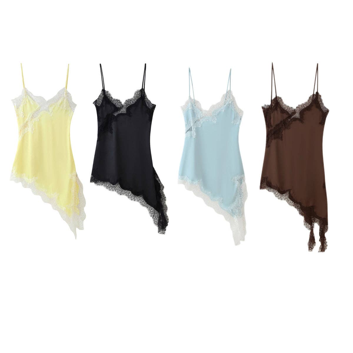 WHITE Lace Asymmetrical Mini Dress Women Multiple Colors