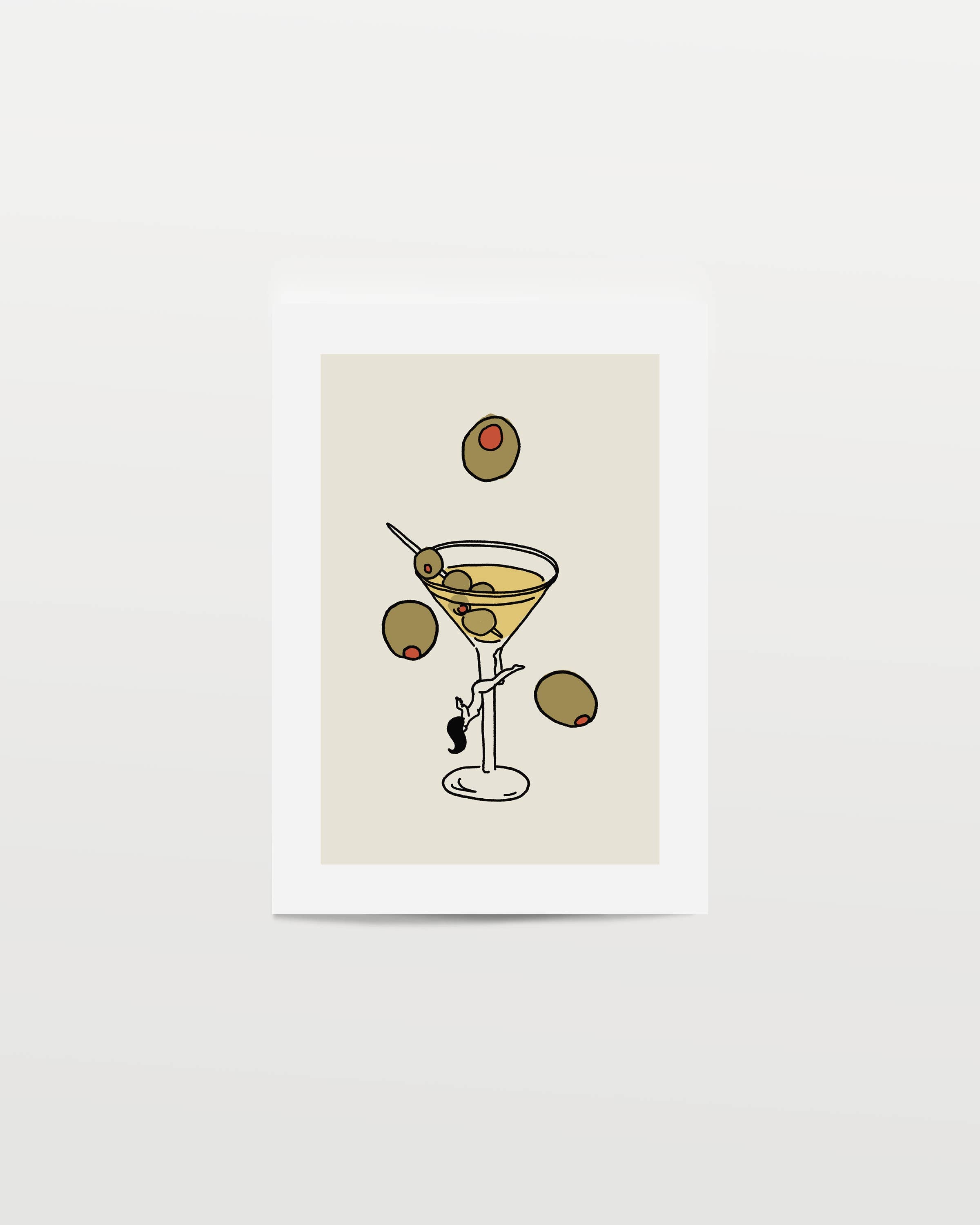 Tumbleweed Design Studio - "Dirty Martini" Wall Art Print Retro Vintage Bar Home Decor