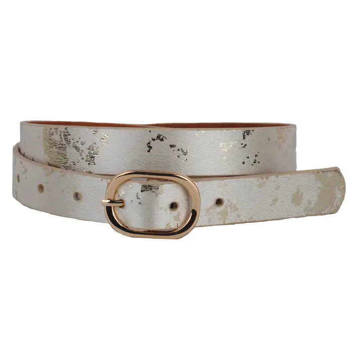 Gold Shimmer Glam Leather Belt