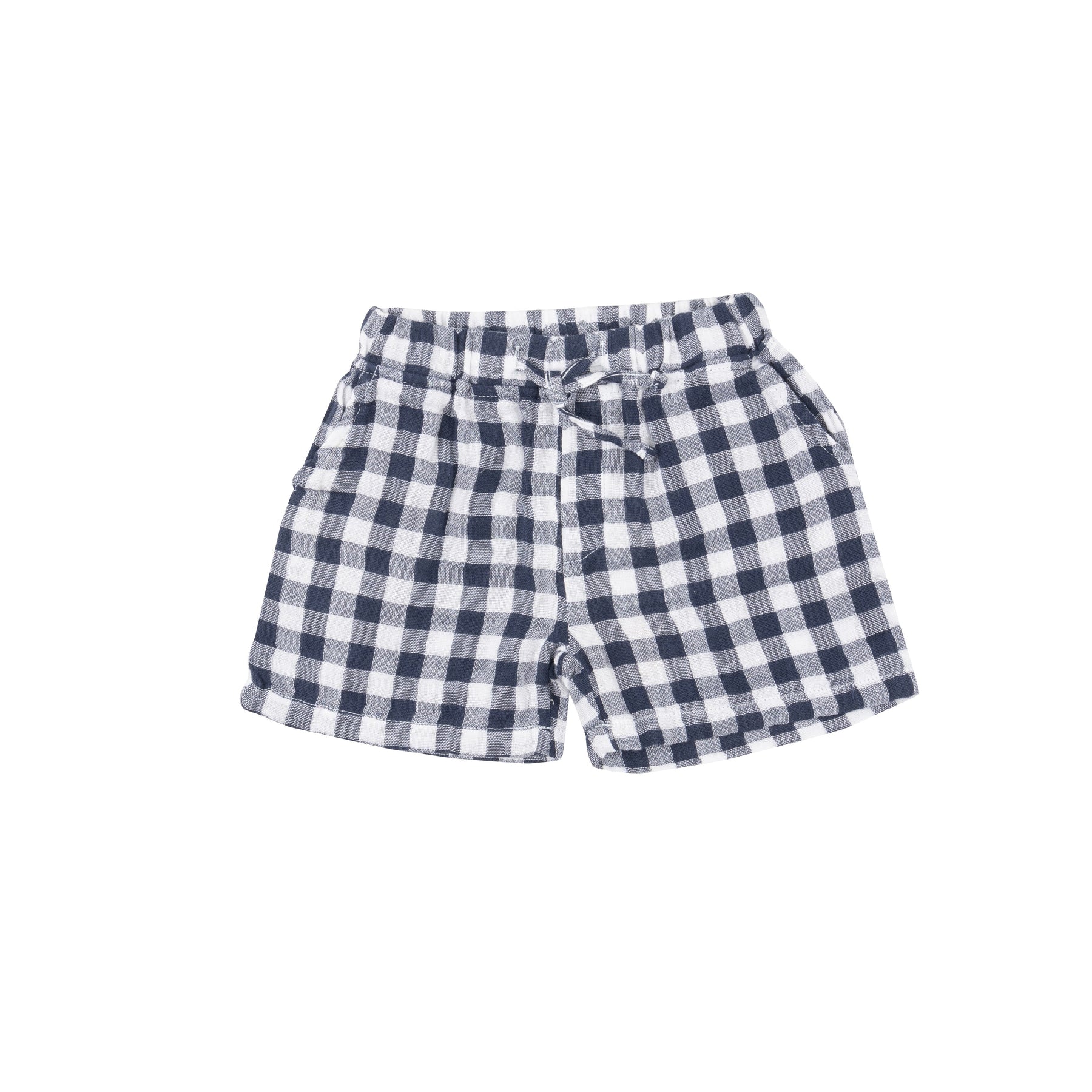 GINGHAM NAVY MUSLIN SHORT