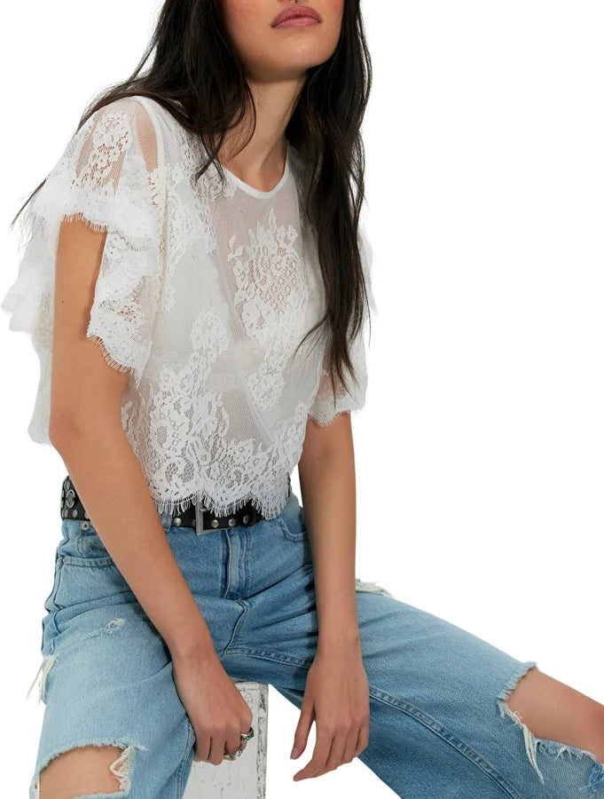 LUNAR ASH LACE TOP
