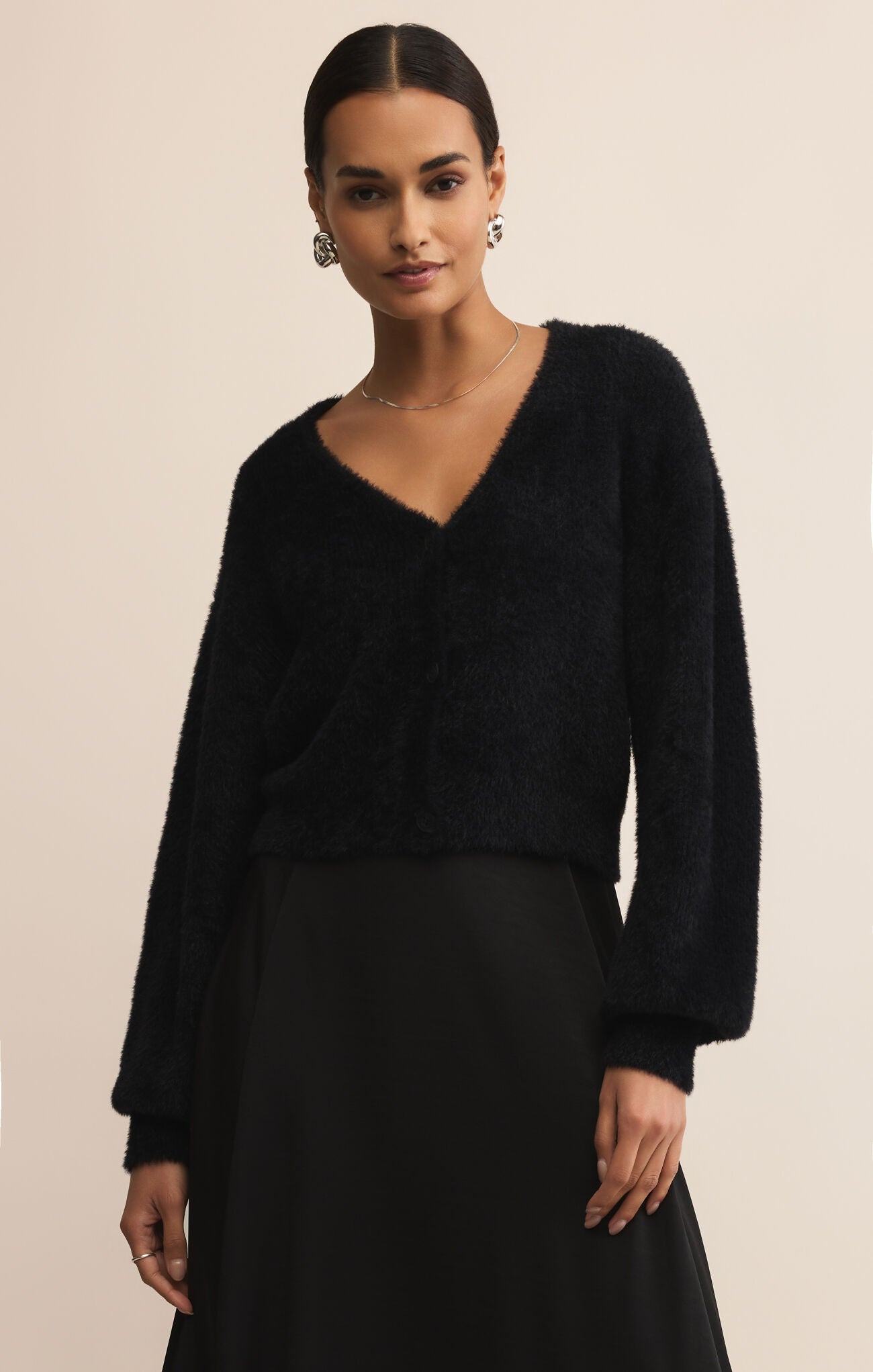 Sadira Fluffy Cardigan Moonlight