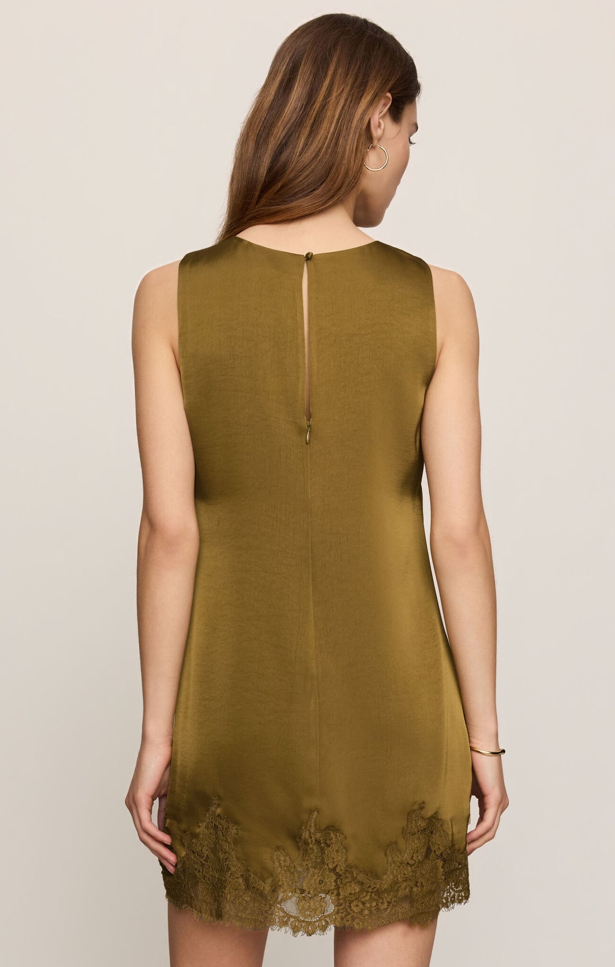 Meadow Muse Lace Mini Dress Golden Sage