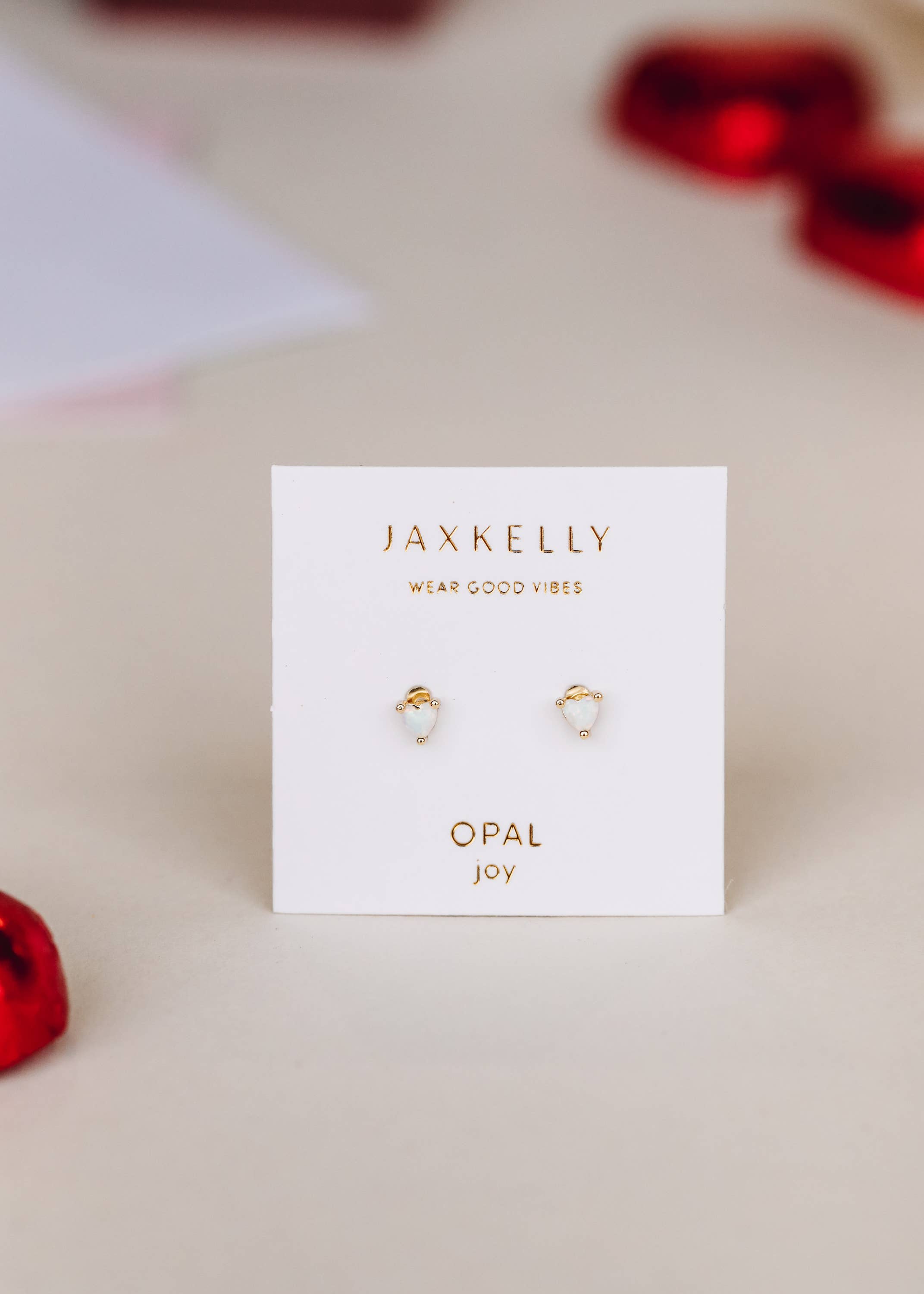 JaxKelly - Tiny White Opal Heart