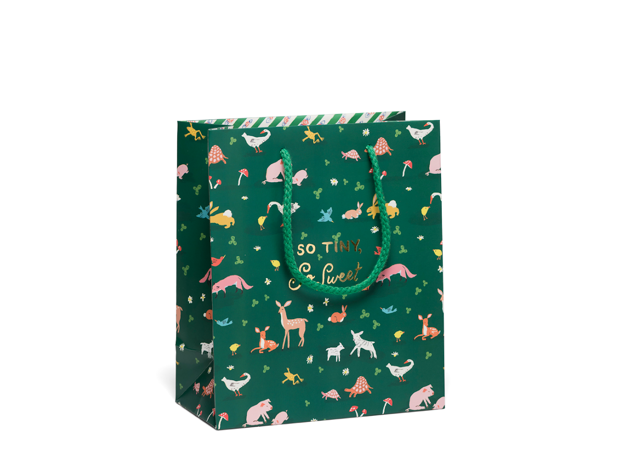 Red Cap Cards - Tiny Animals baby gift bag