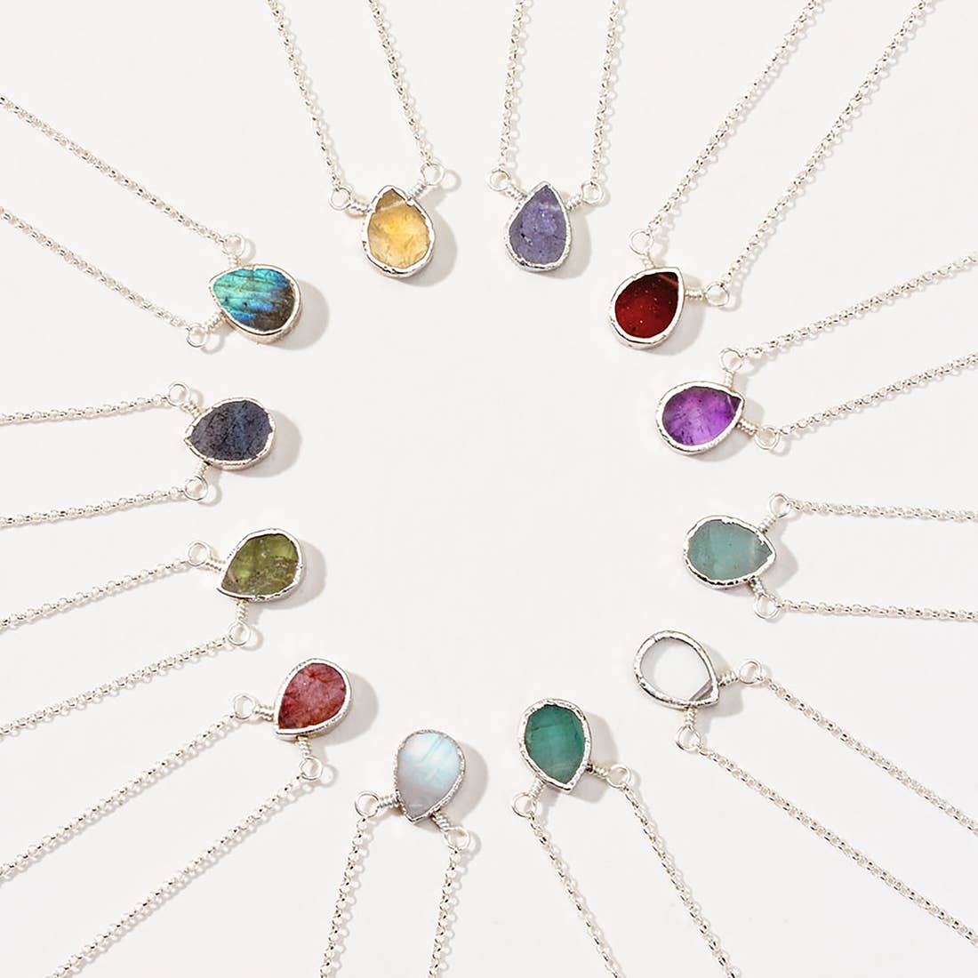 Silver Birthstone Necklaces