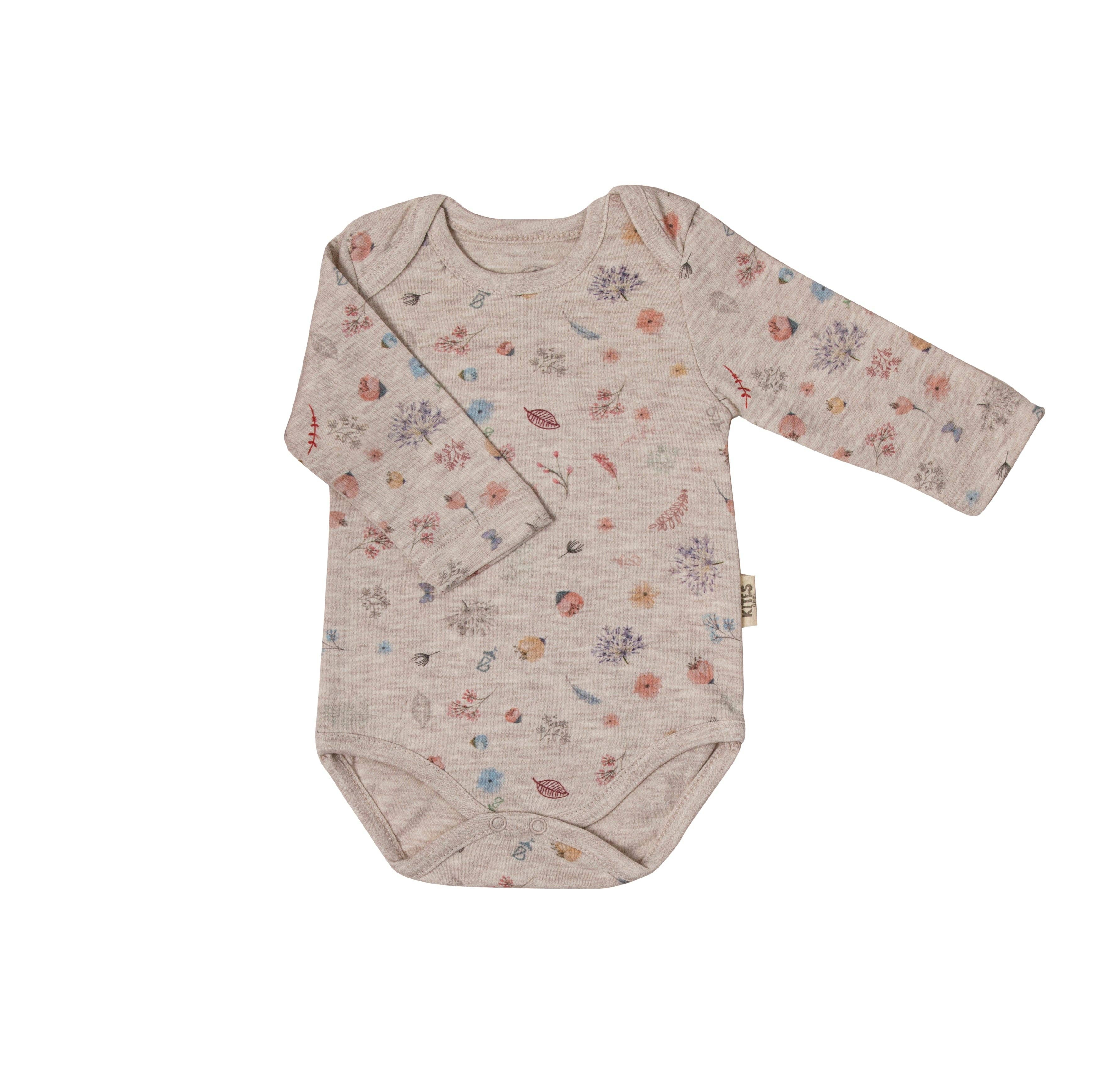 Long Sleeve Bodysuit - Nature Themed Beige: