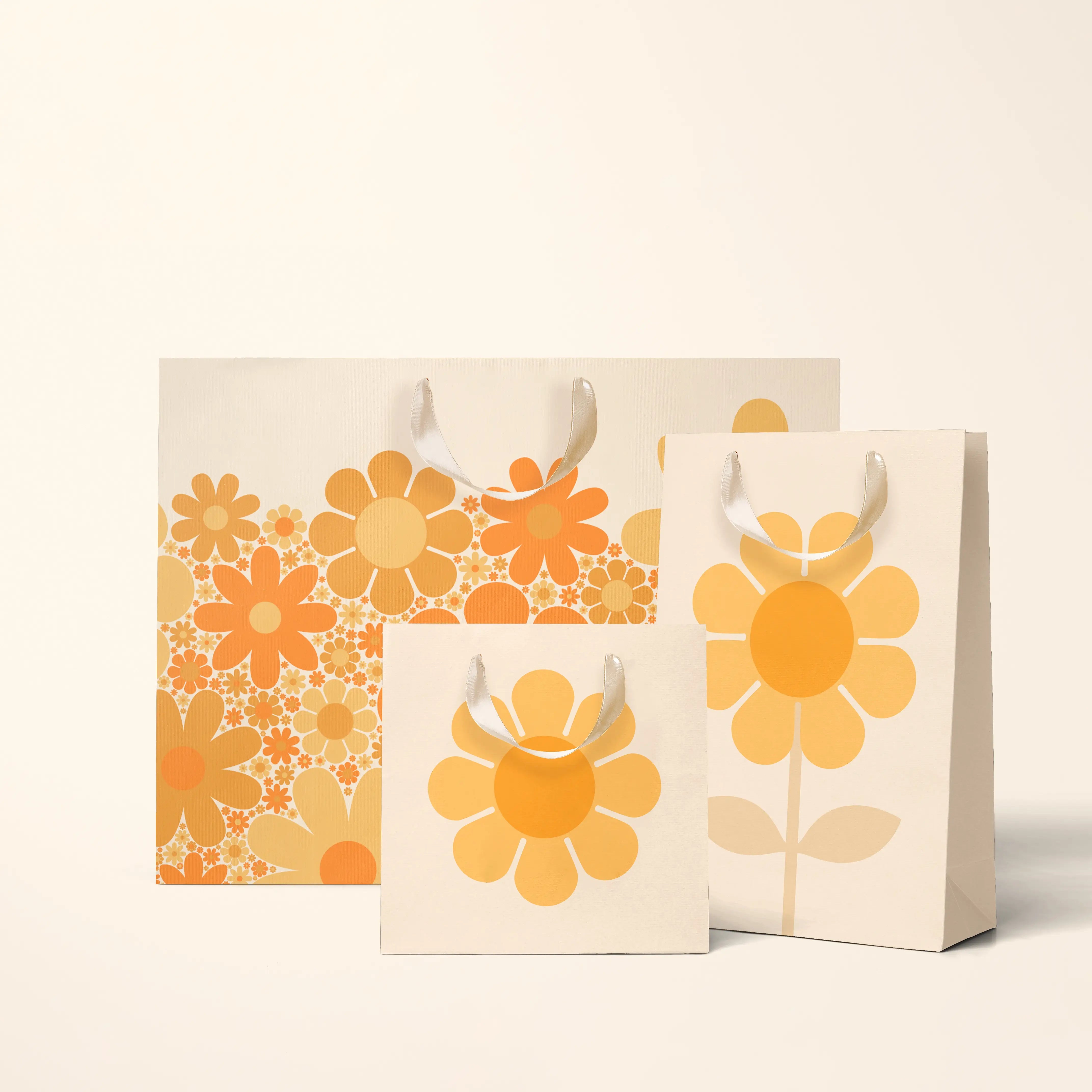 Sunshine Studios - Retro Flower Gift Bag | Marigold