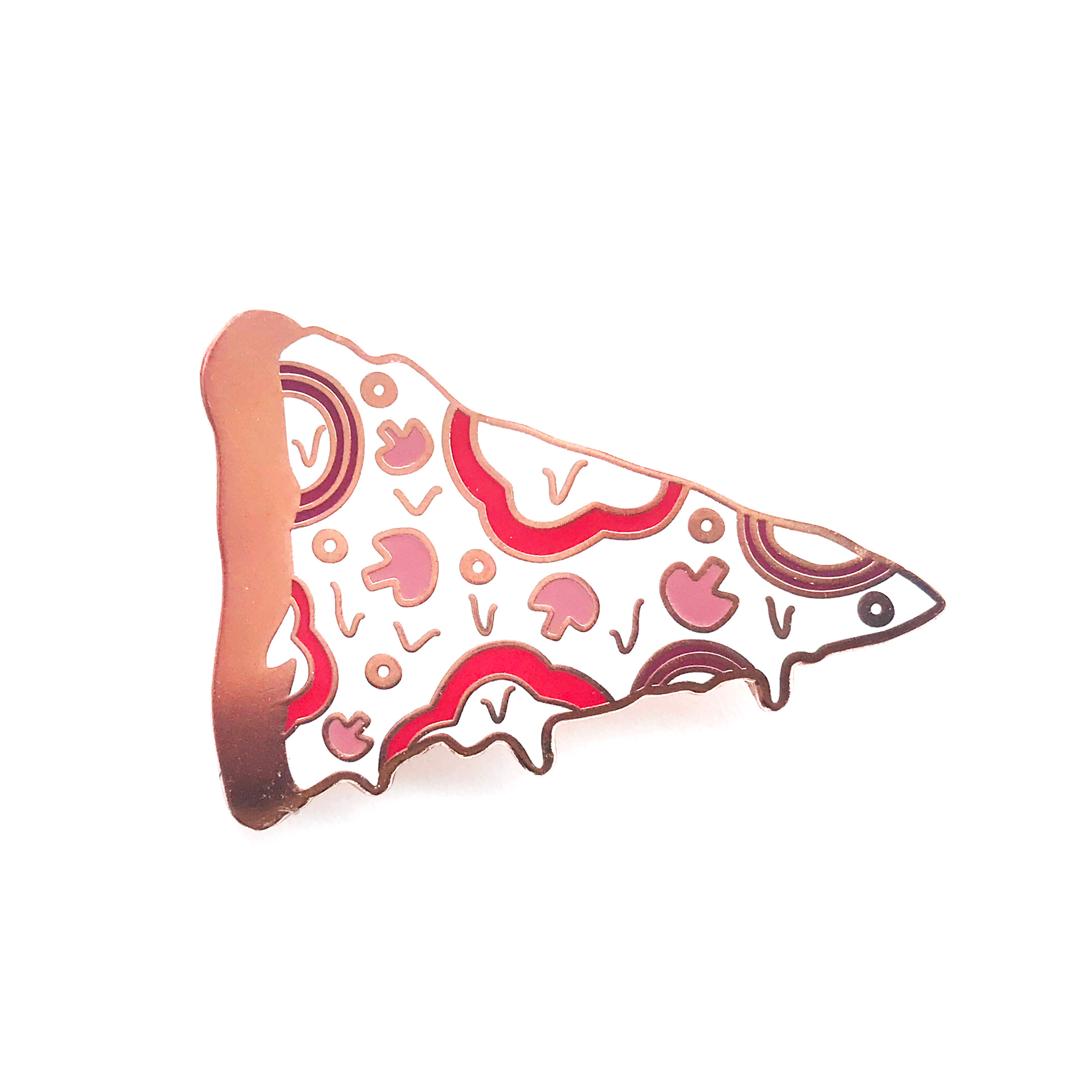 Veggie Pizza Rose Gold Enamel Pin