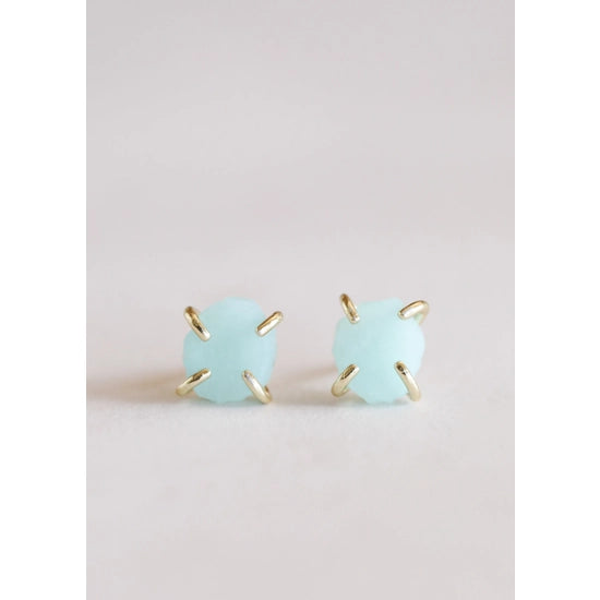 JaxKelly - Amazonite - Druzy Prong Earrings