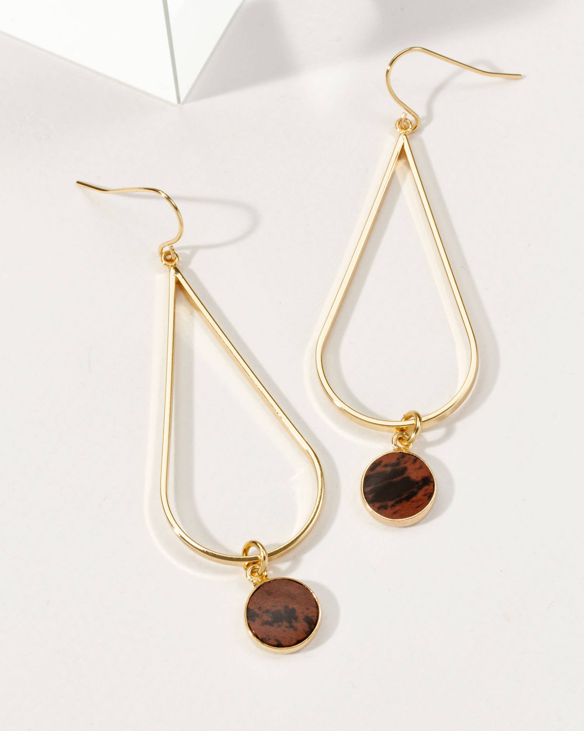 Luna Norte - Paisley Drop Earrings - Mahogany Obsidian