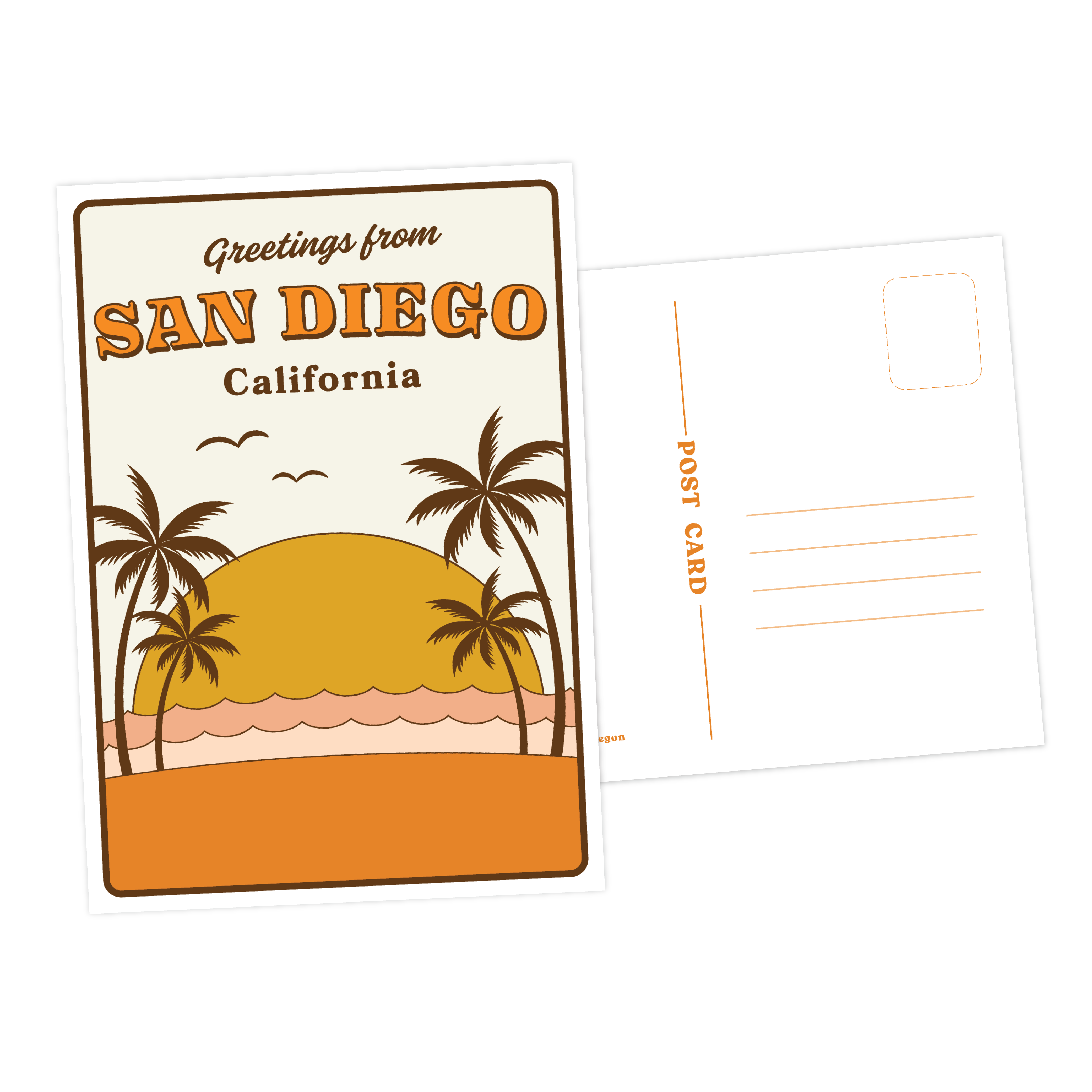 WILD CHILD Brand - Greetings from San Diego, California Beach Postcard