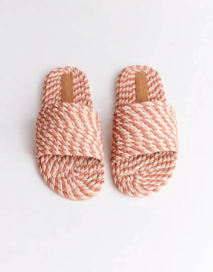 SALT + UMBER - SUNNY- NATURAL DESERT vegan fabric rope slide sandal