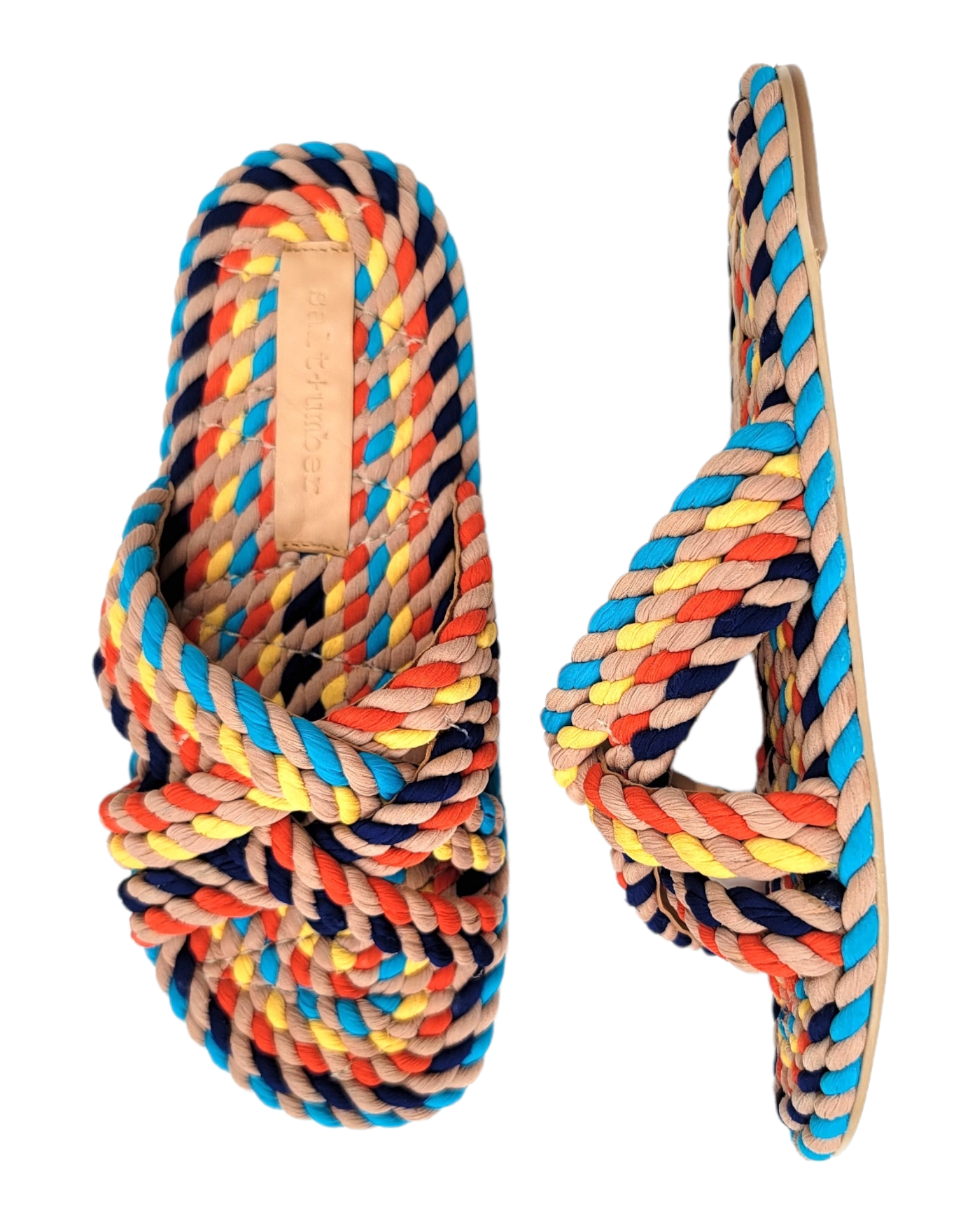 SALT + UMBER - SIERRA - RAINBOW pride vegan fabric rope sandal slide