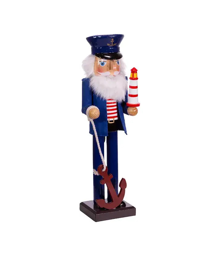 Kurt S. Adler, Inc. - 15"SAILOR NUTCRACKER W/ANCHOR+LIGHTHSE