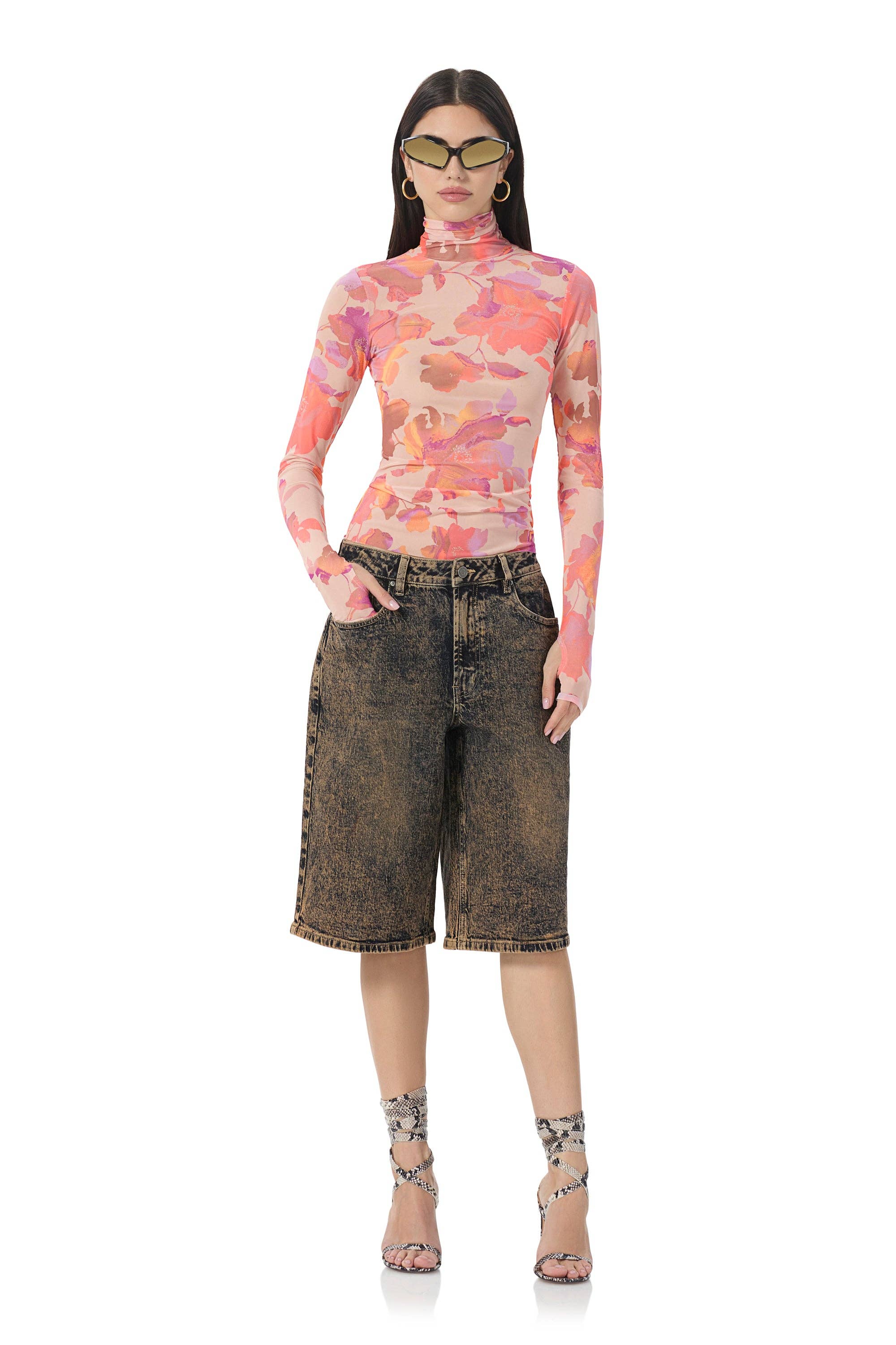 AFRM - Zadie Top - Nude Marble Floral