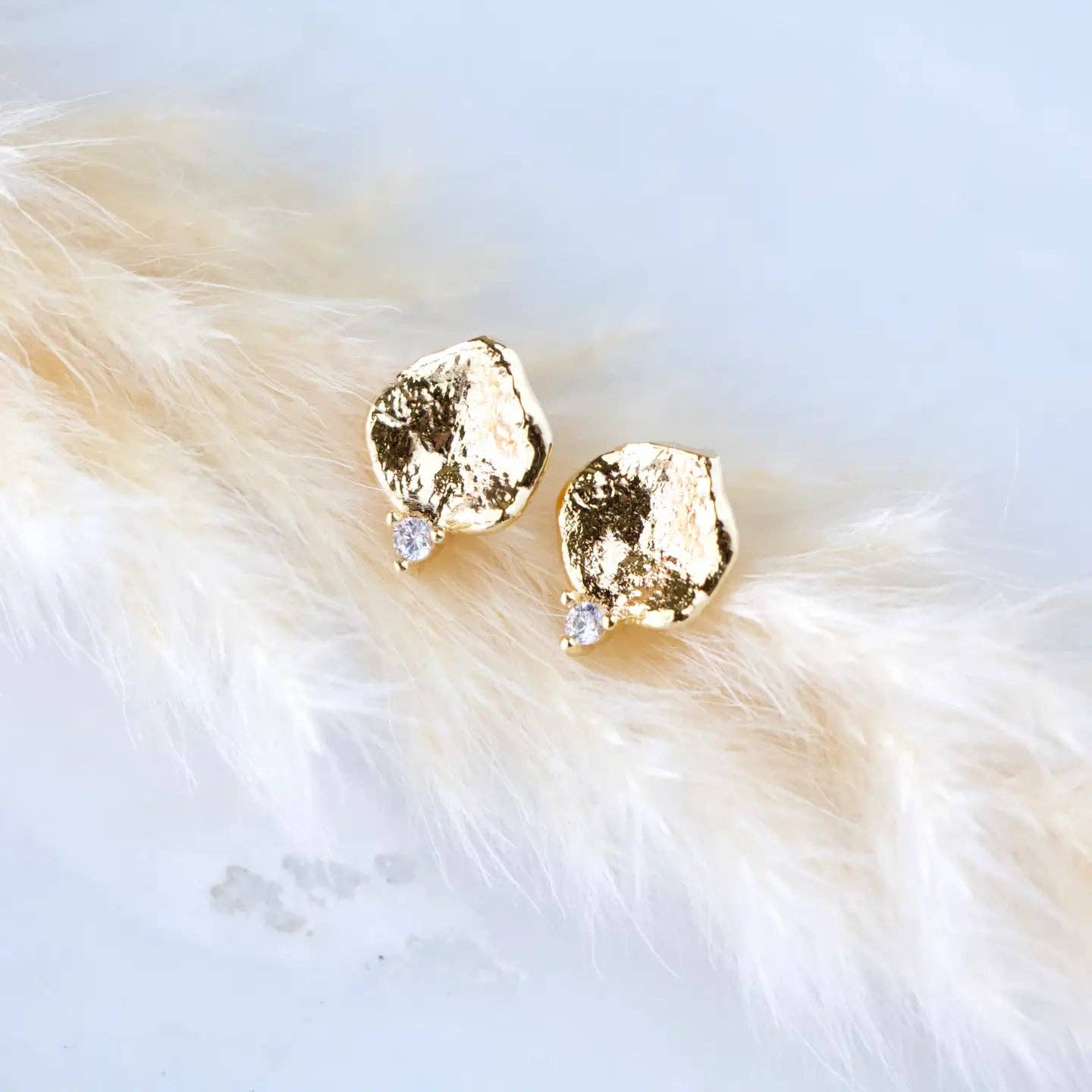 Mesa Blue - CZ Round Stud Earrings