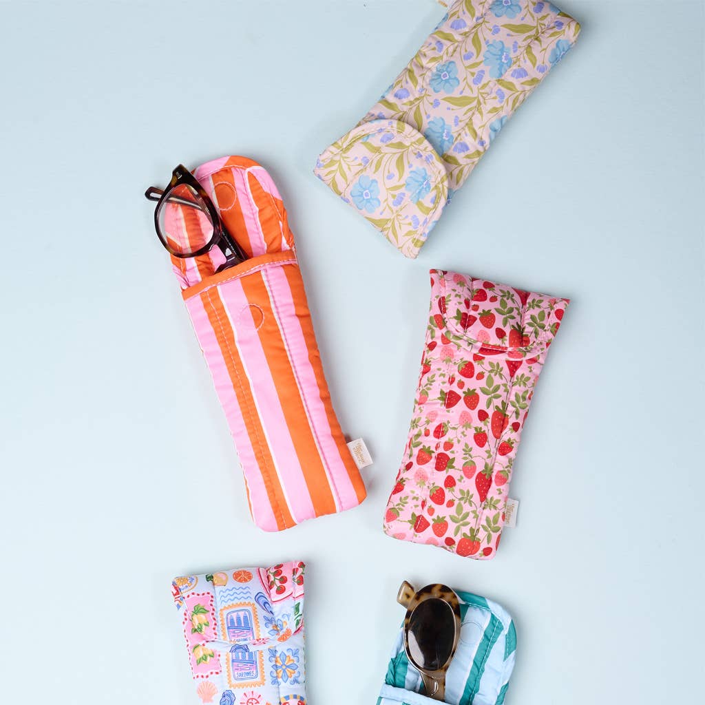 The Darling Effect - Puffy Sunglasses Case–Poppin' Petals Aqua