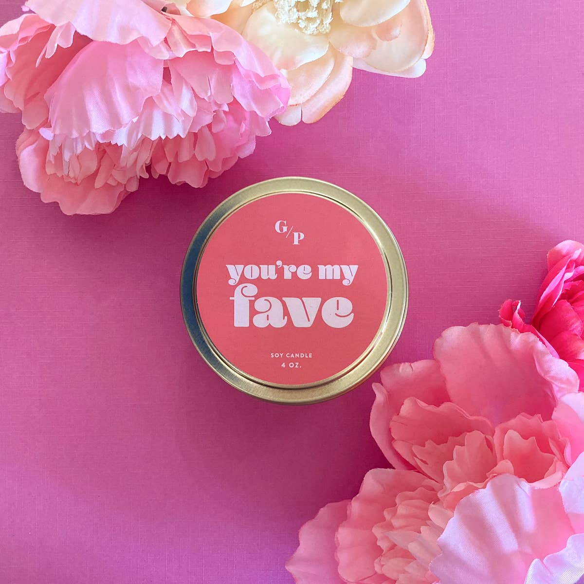 GP Candle Co. - You're My Fave Just Because 4 oz. Candle Tin