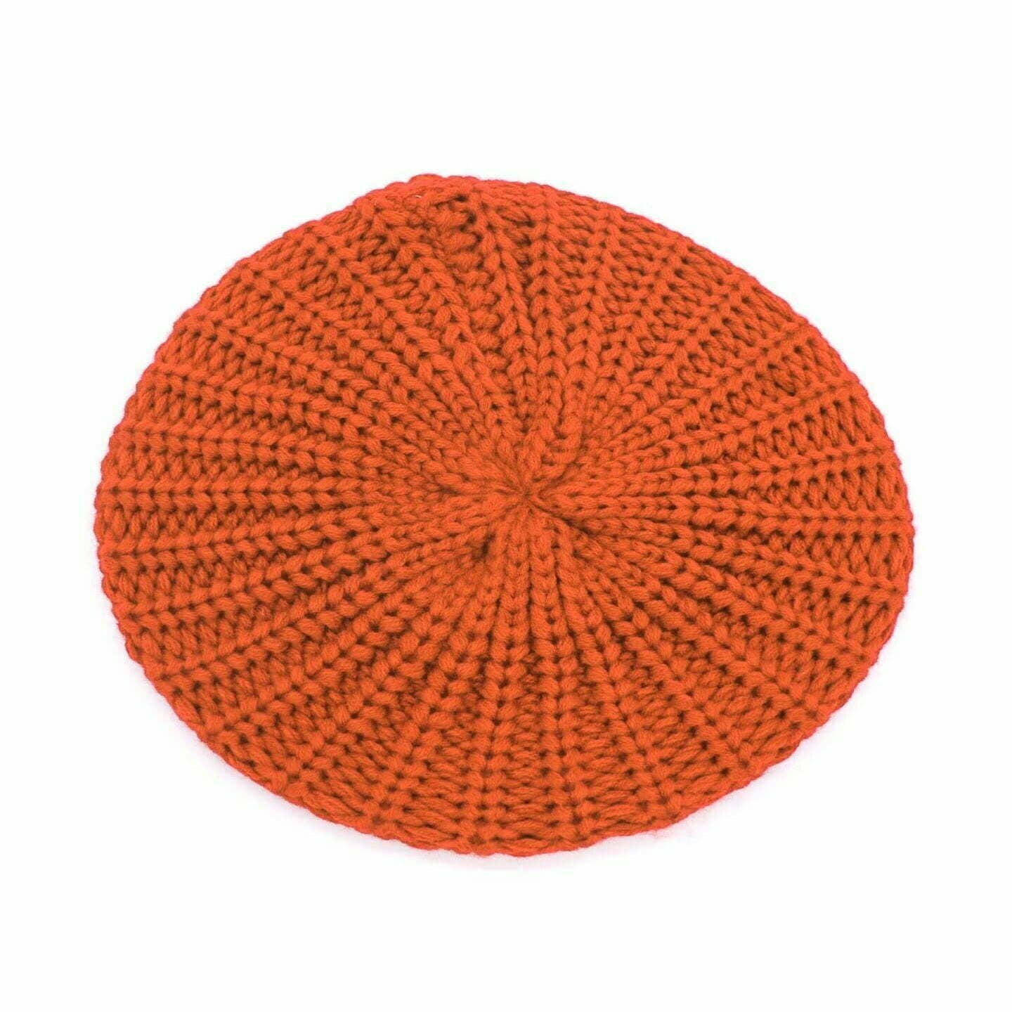 Diacly - Solid Color Knit Crochet French Beret