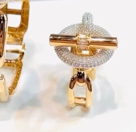 HoopLa - Double Finger Pavé Lock Ring
