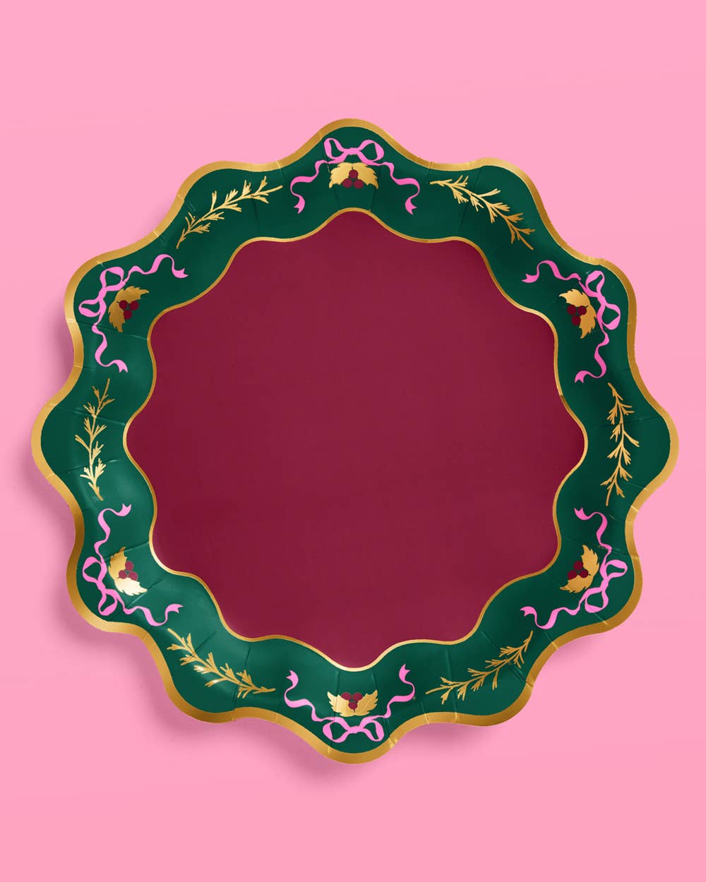 xo, Fetti - Tis the Season Plate Set - 32 paper plates, 2 sizes Christmas Xmas Holiday Tablescape