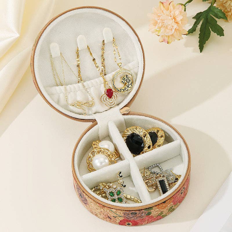 Dipped Shop - Vintage Floral Cork Large Capacity Jewelry