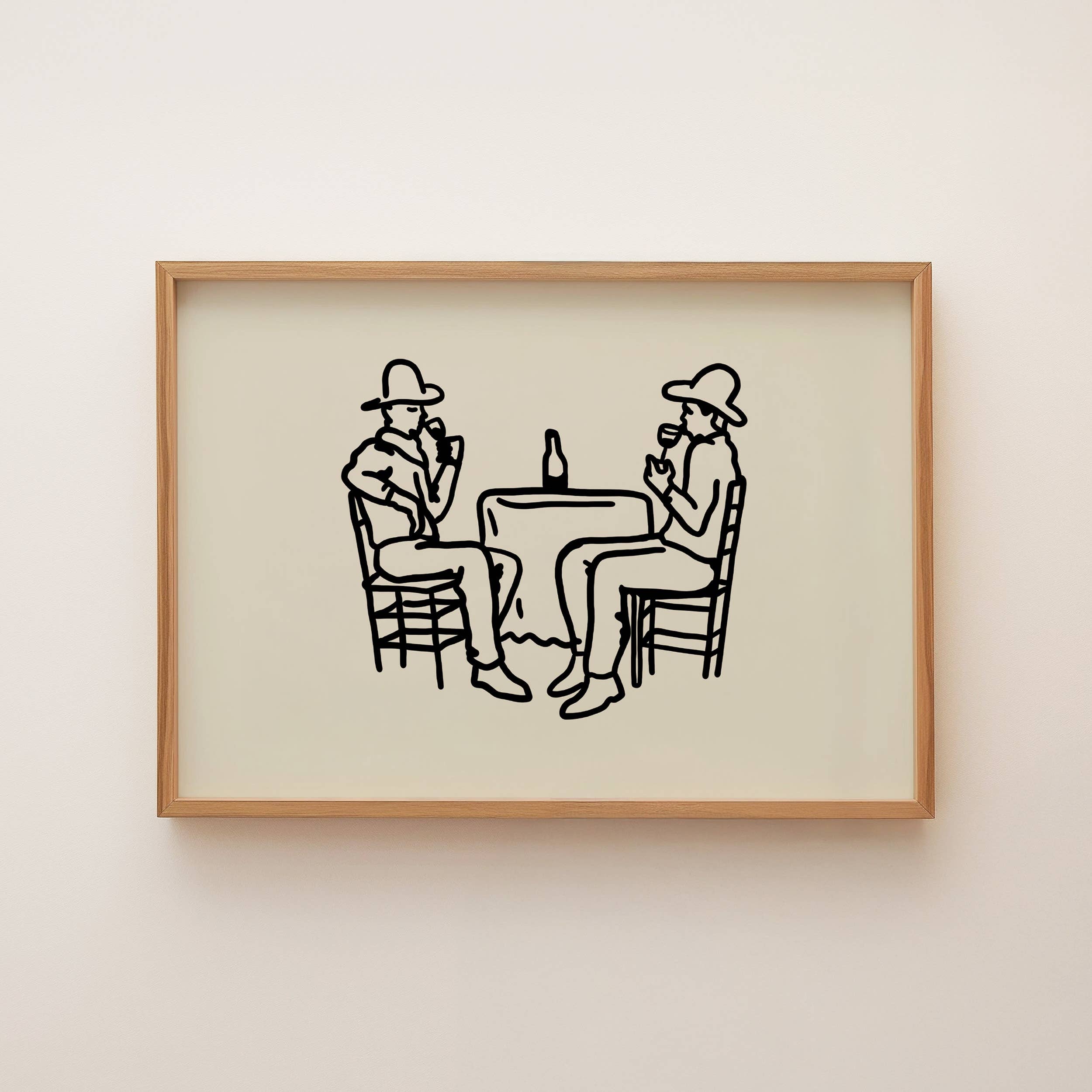 Tumbleweed Design Studio - Cowboys & Wine Western Art Print Retro Vintage Home Decor
