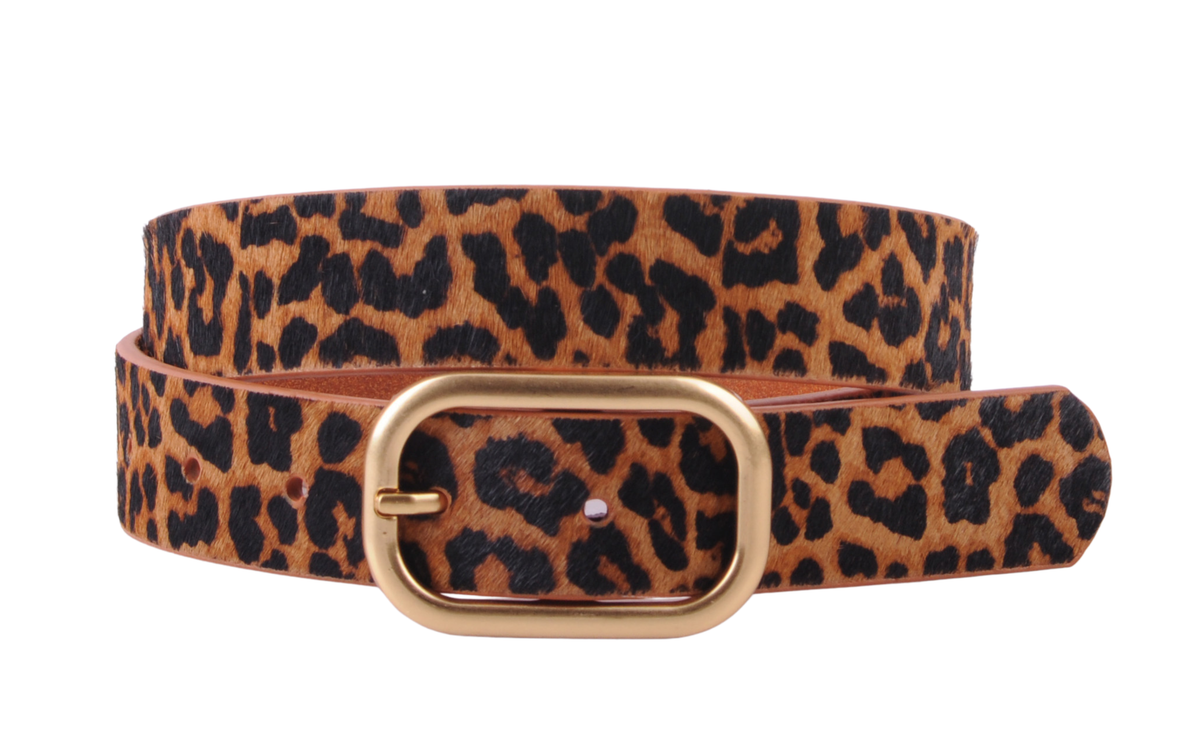 Most Wanted USA - Animal Print Belt with Rectangular Buckle