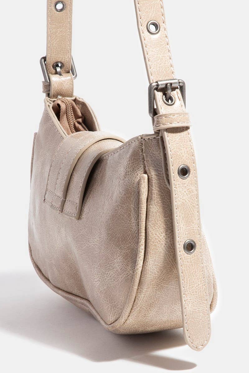 Collections by Fame Accessories - Western Buckle Accent Multi Panel Shoulder Bag