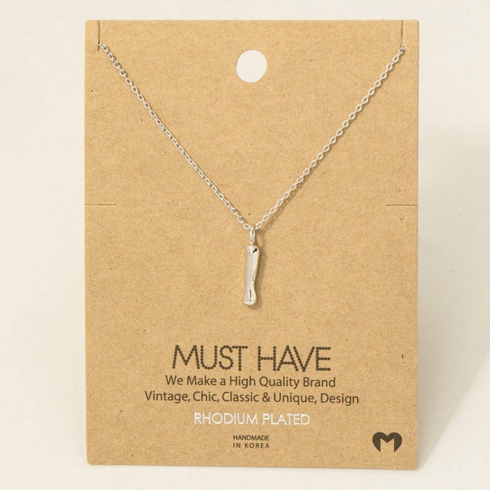 Fame Accessories - Gold Dipped Bubble Letter Pendant Necklace