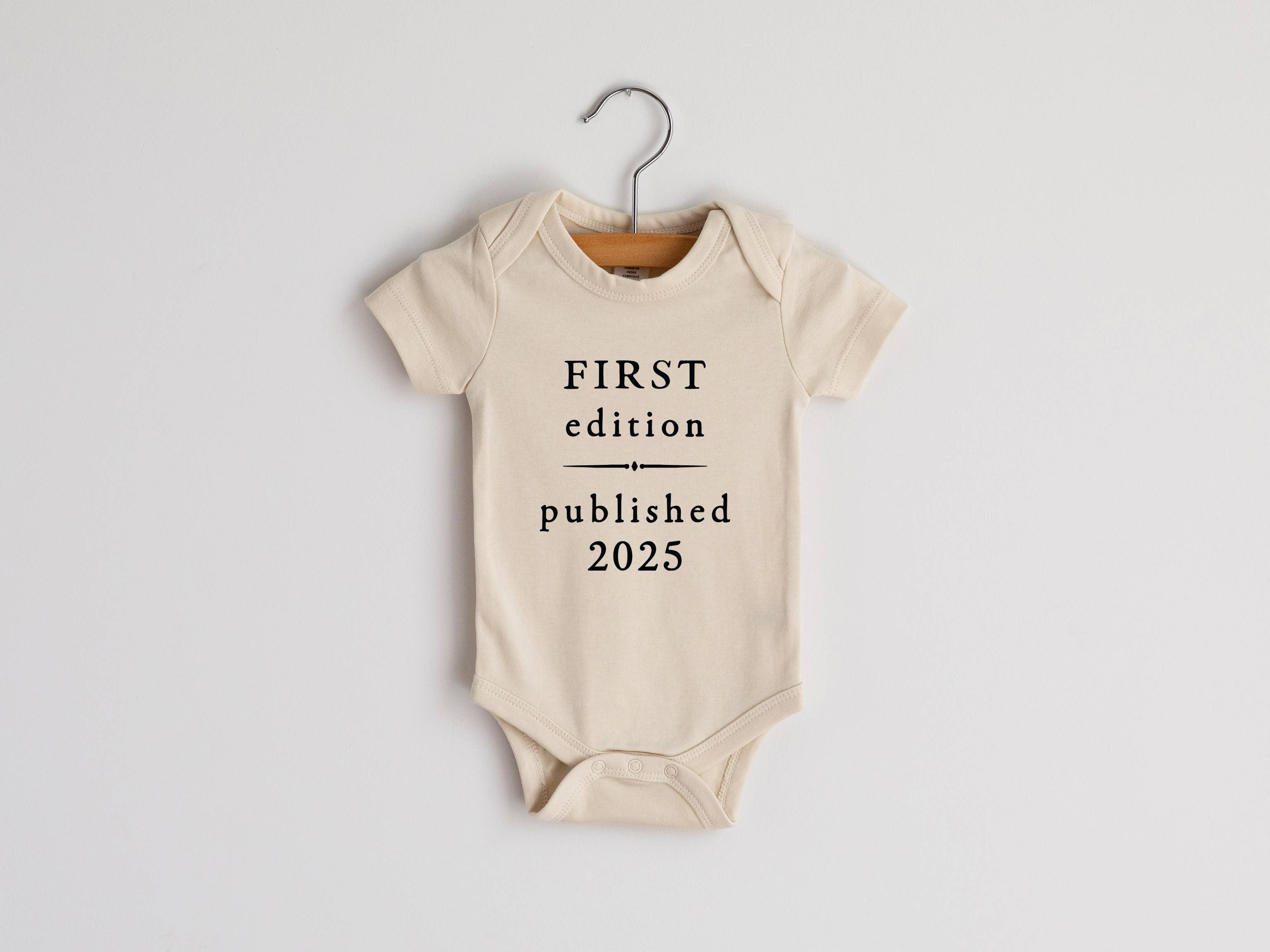 Gladfolk - Cream First Edition 2025 Book Style Organic Baby Bodysuit