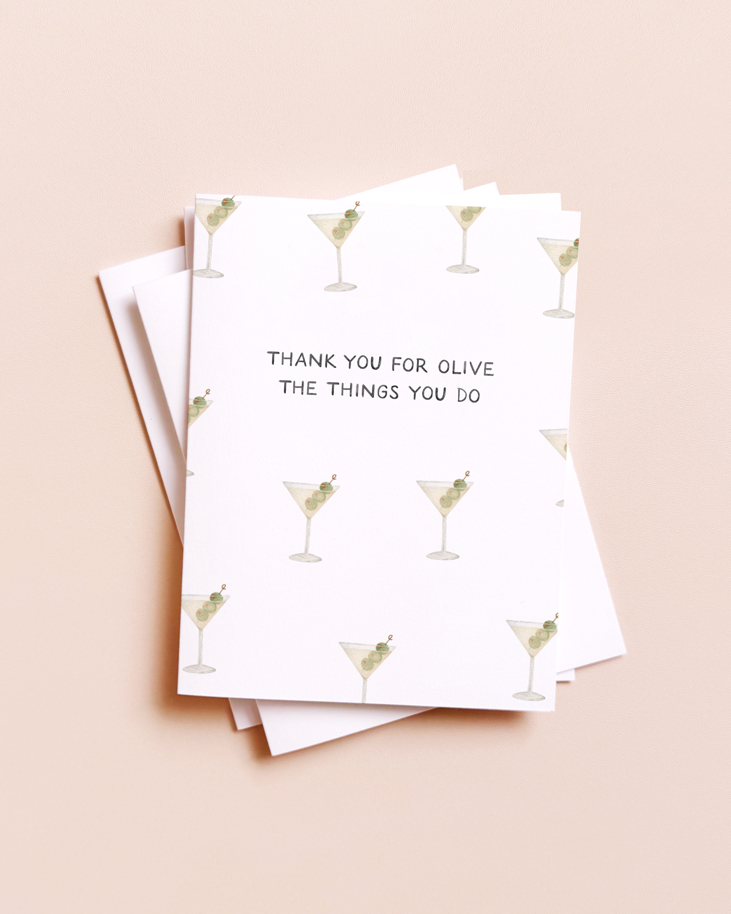 Amy Zhang - Olive The Things Martini — Cocktail Pun Thanks Card