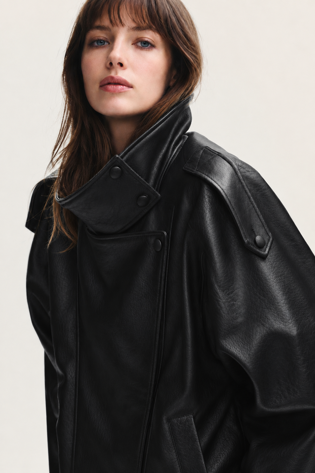 J LINE | LUZINA - OVERSIZED LEATHER BIKER JACKET