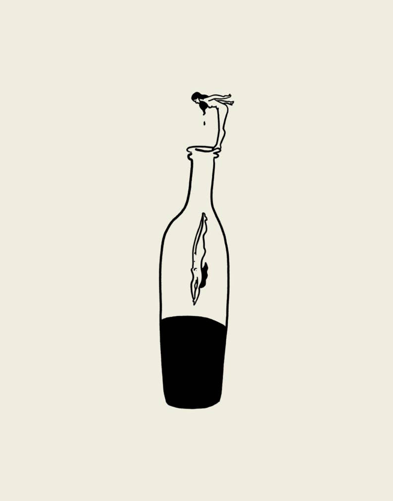 Tumbleweed Design Studio - Wine Dive Minimal Art Print
