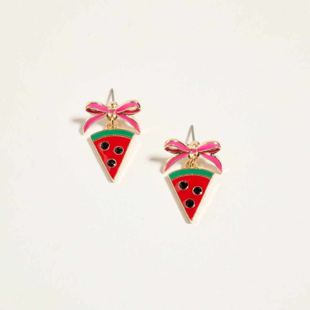 Designature New York - Summer Tropical Fruit Ribbon Bow Post Earrings