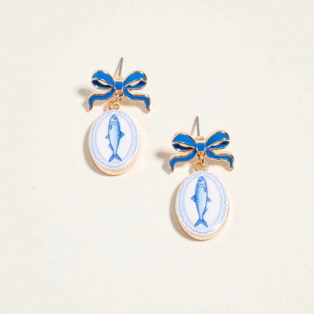 Designature New York - Mediterranean Coastal Beach Themed Enamel Earrings
