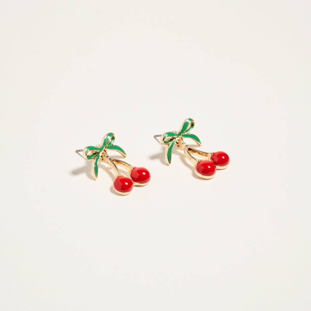 Designature New York - Summer Tropical Fruit Ribbon Bow Post Earrings