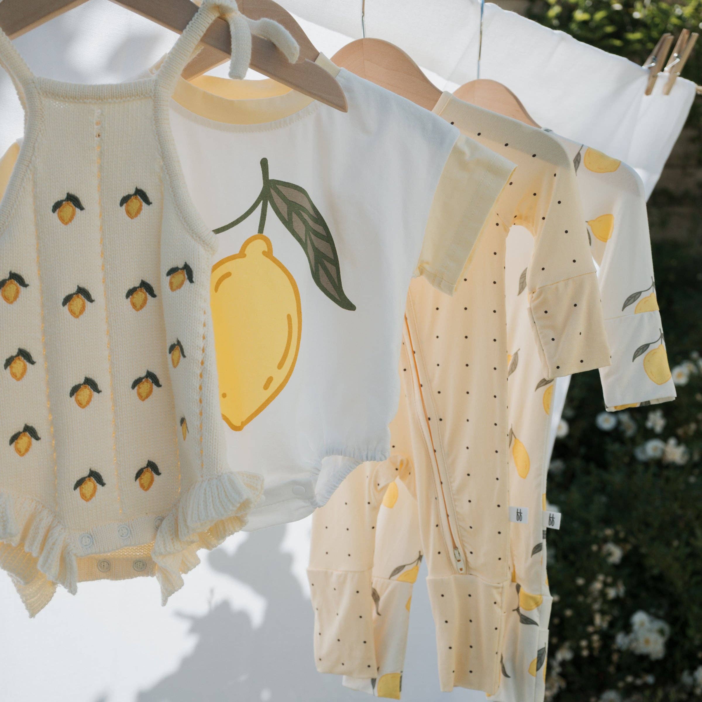 Forever French Baby - Knit Ruffle Romper | Lemon