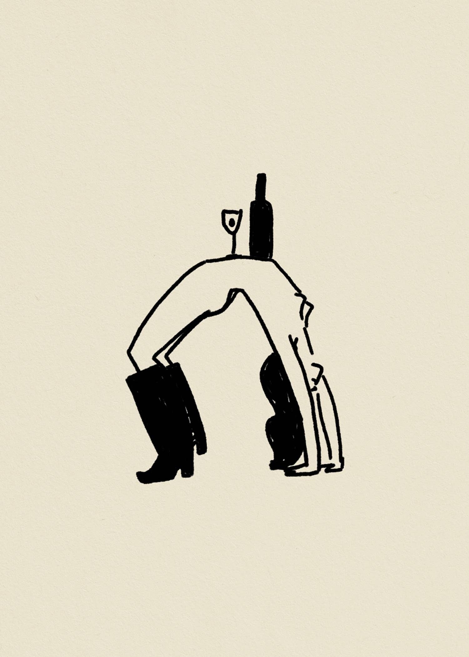 Tumbleweed Design Studio - "Big Stetch" Yoga Wine Cowgirl Minimal Western Art Print