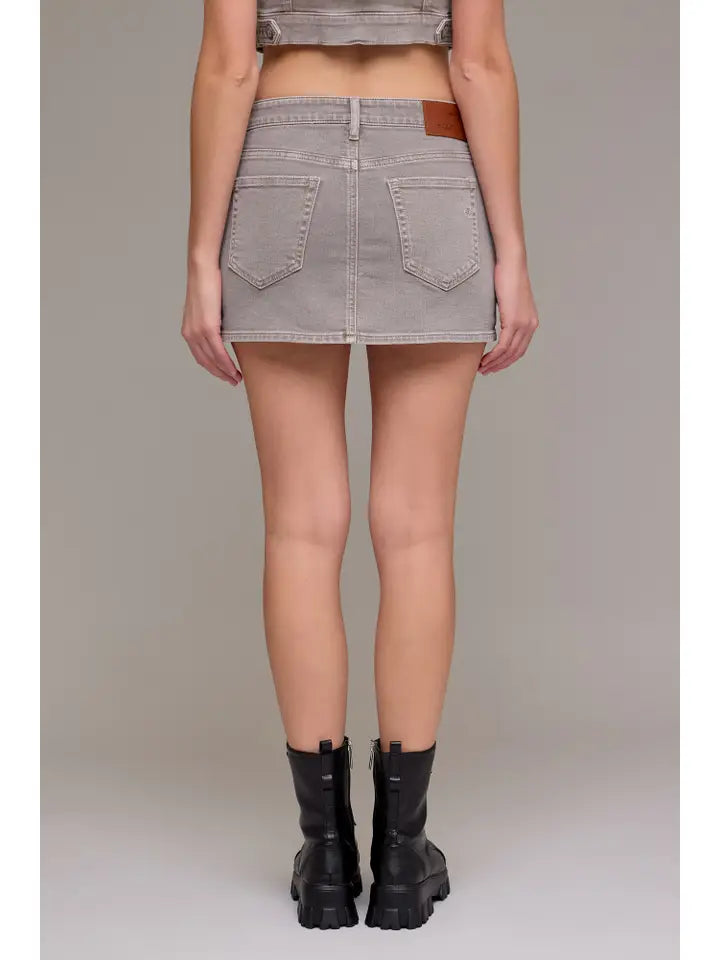 Gravel Long Low Rise Micro Mini Skirt