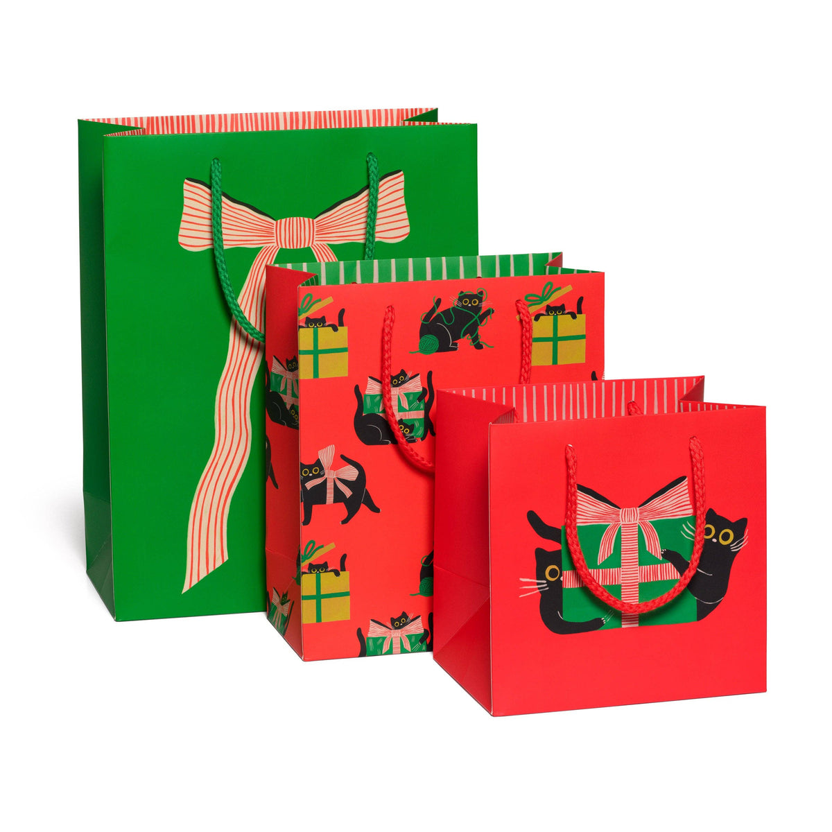 Red Cap Cards - Holiday Black Cat gift bags