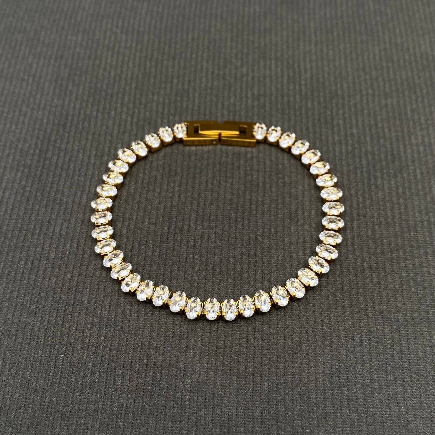 Mio Queena - Sparkling Zircon Inlaid 18K Gold Plated SS Bracelet - FGS