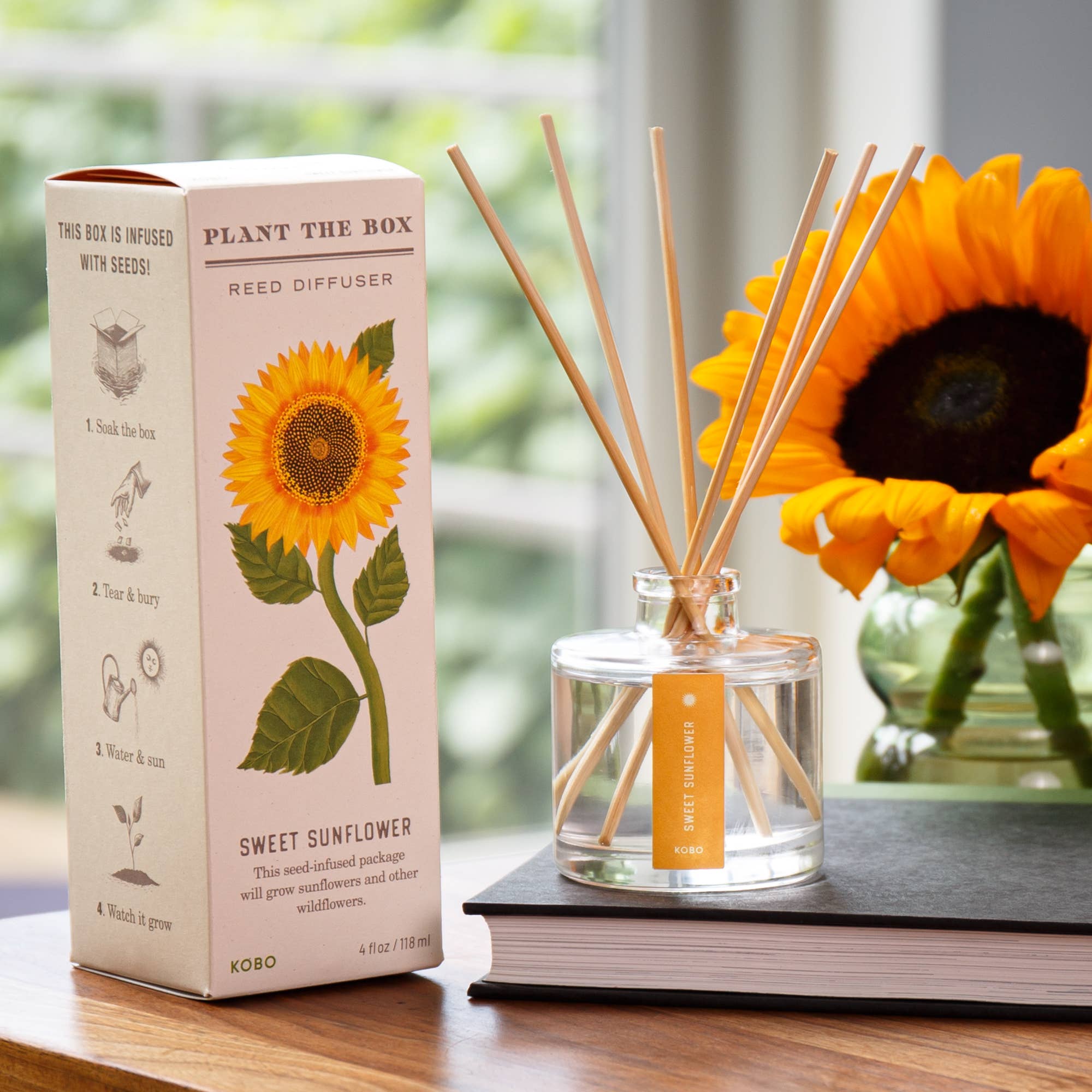 KOBO - Sweet Sunflower - Plant the Box Diffuser - 4oz