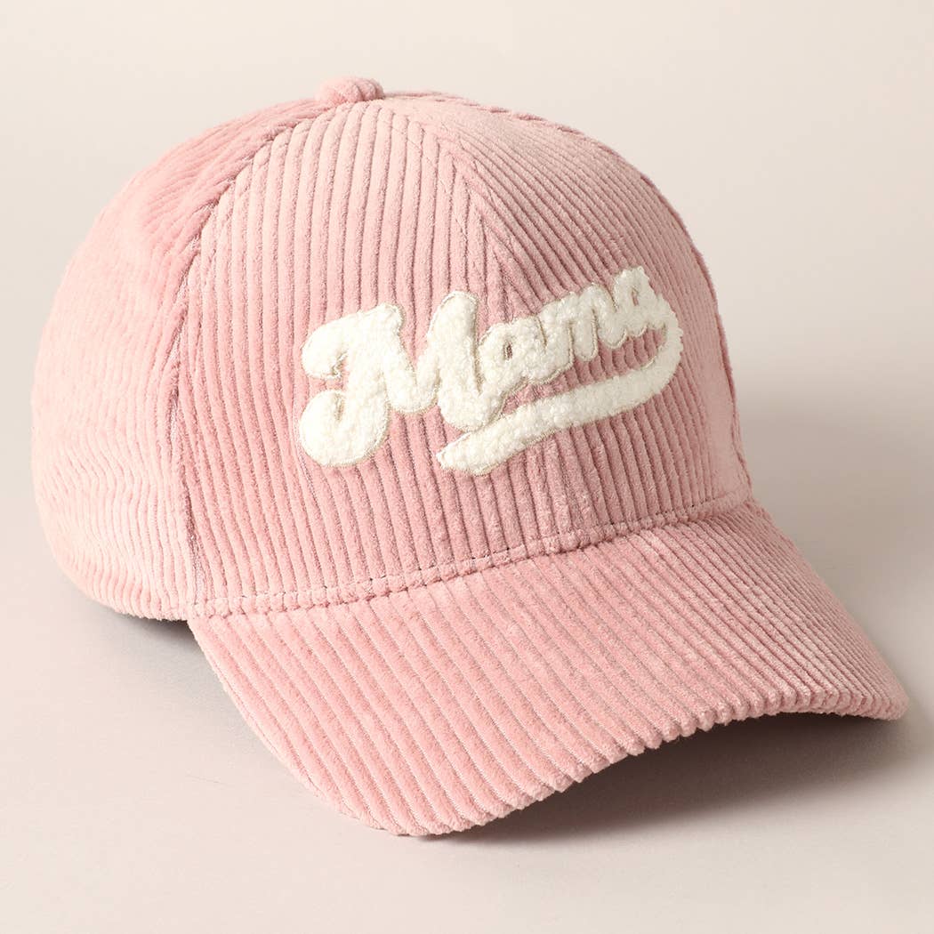 Fashion City - MAMA 3D Embroidered Fuzzy Patch Corduroy Cap